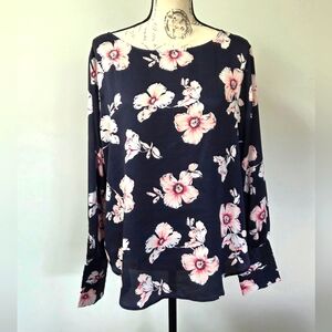 Ann Taylor Floral Blouse In Large
